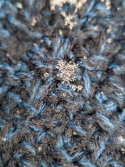 Macro photo of a snowflake.