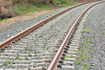 Obraz premium Vía de ferrocarril, Vía férrea del tren