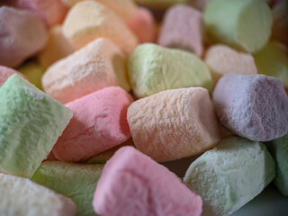 Bucnh of colorful marshmallows
