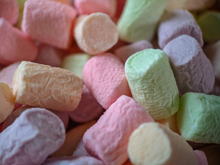Bucnh of colorful marshmallows