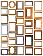 set of picture frames isolated on white background