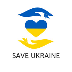 Fototapeta na wymiar Illustration vector graphic of symbol love with hand concept save Ukraine stop war