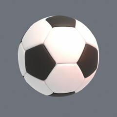 3d rendered cartoon soccer ball object.