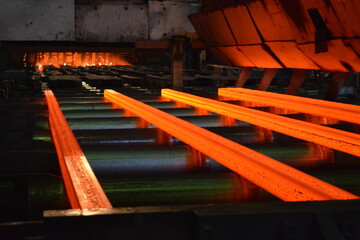 Red-hot metal at a metallurgical plant