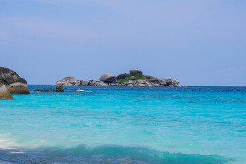 Beautiful scene of seascape, Sunny day, the natural landscape of gorgeous tropical beaches and the sea