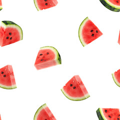 Watermelon isolated on white background, SEAMLESS, PATTERN