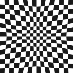 Convex vector pattern. Checkered cells in convex forms, fluttering canvas, simplified version.
