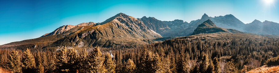 Beautiful summer day on Gasienicowa valley in Polish Tatra mountains. Trekking. Hala Gasienicowa (Valley Gasienicowa) in Tatra mountains in Zakopane, Poland. © Zedspider