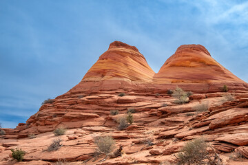 Fototapeta na wymiar Scenery along the Trail to The Wave, North Coyote Buttes, Paria Canyon-Vermilion Cliffs Wilderness of the Colorado Plateau