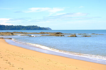 Sunny day, the natural landscape of gorgeous tropical beaches and the sea