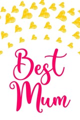 Happy Mother's Day Heart-Typocraphic illustration vector Calligraphy Background, celebration card,printable, ornaments celebrations, gift card invitation