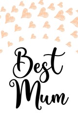 Happy Mother's Day Heart-Typocraphic illustration vector Calligraphy Background, celebration card,printable, ornaments celebrations, gift card invitation