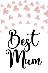 Happy Mother's Day Heart-Typocraphic illustration vector Calligraphy Background, celebration card,printable, ornaments celebrations, gift card invitation