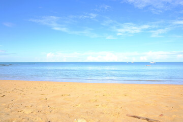 Sunny day, the natural landscape of gorgeous tropical beaches and the sea