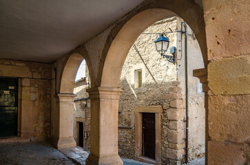 Fototapeta na wymiar Architecture detail in the medieval village of Sepulveda, Castile and Leon, Spain