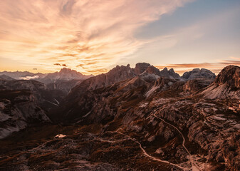 Dolomites, Three Peaks of Lavaredo. Italian Dolomites with famous Three Peaks of Lavaredo, Tre Cime...