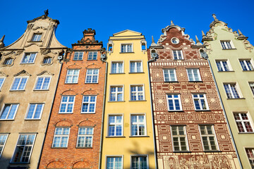 Colorful old houses of downtown Gdansk, Poland