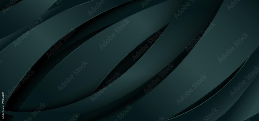 Poster abstract luxury design pattern green curved stripes overlapping layer background