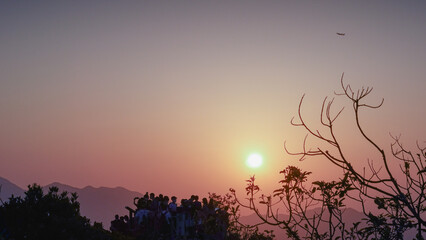 sunset in the mountains