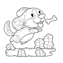 animals coloring book alphabet. Isolated on white background. Vector cartoon dog.