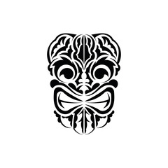 Tribal mask. Traditional totem symbol. Simple style. Vector illustration isolated on white background.