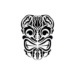 Tribal mask. Traditional totem symbol. Simple style. Vector illustration isolated on white background.