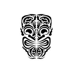 Tribal mask. Traditional totem symbol. Maori style. Vector illustration isolated on white background.