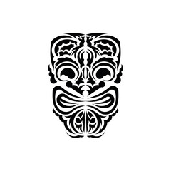 Tribal mask. Traditional totem symbol. Maori style. Vector illustration isolated on white background.