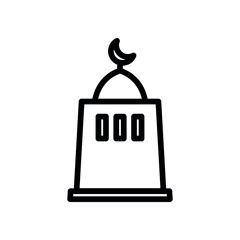 Mosque line icon. Symbol of Islam religion. Arabic culture pictogram. Vector illustration