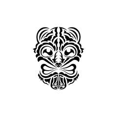 Tribal mask. Traditional totem symbol. Hawaiian style. Vector illustration isolated on white background.