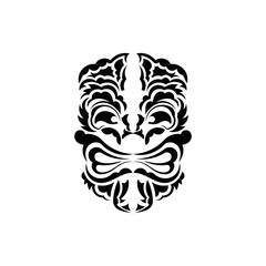 Tribal mask. Black tattoo in the style of the ancient tribes. Black ornament. Vector isolated on white background.