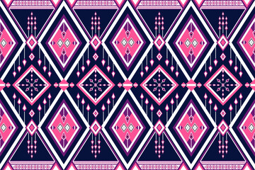 Obraz premium abstract geometric ethnic pattern Background design, carpet, wallpaper, textile, clothing, wrapping, clothing, embroidery illustration vector.