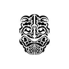 Pattern mask. Traditional totem symbol. Polynesian style. Vector illustration isolated on white background.