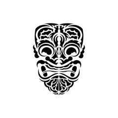 Pattern mask. Traditional totem symbol. Polynesian style. Vector isolated on white background.
