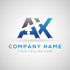 Creative Letter AX Modern Business Logo Vector Template. Initial AX Logo Template Design.