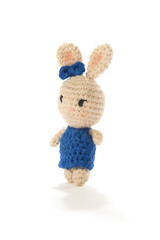 Amigurumi easter bunny isolated on white background