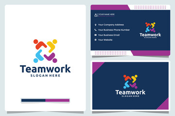 Obraz na płótnie Canvas family ,teamwork , logo design and business card