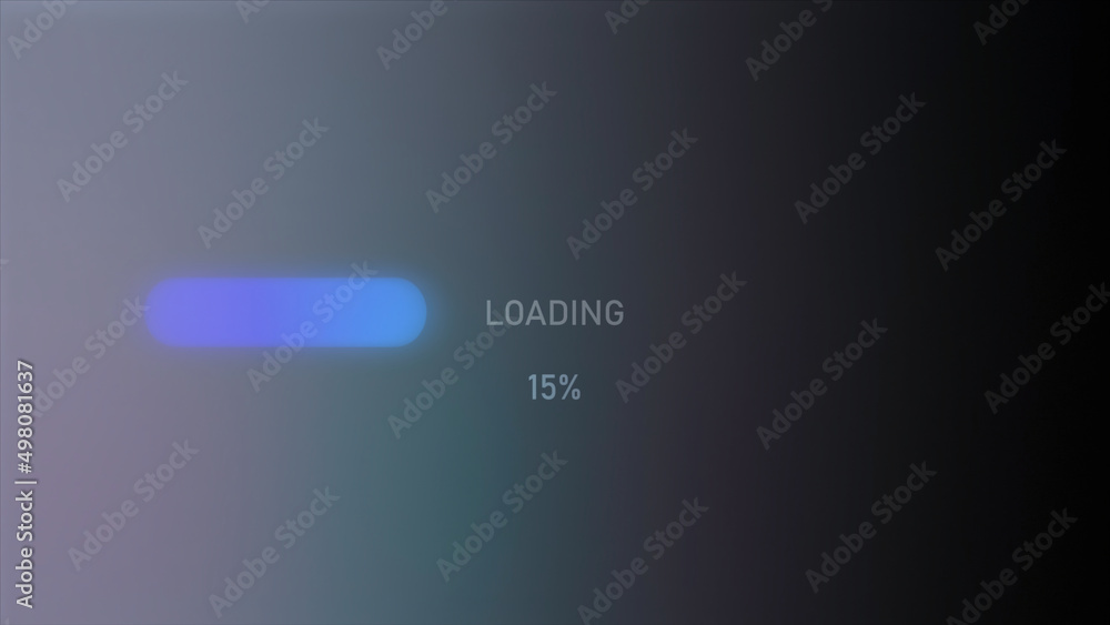 Poster black and white background. motion. purple and blue loading that reports from zero to the end in abs