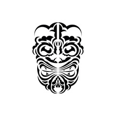 Pattern mask. Black tattoo in the style of the ancient tribes. Maori style. Vector over white background.