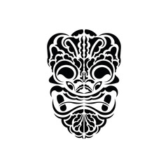 Tribal mask. Traditional totem symbol. Simple style. Vector illustration isolated on white background.