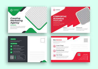 Creative corporate business Modern postcard design template
