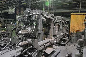 Equipment in the shop of a metallurgical plant