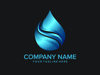 water logo with gradient color
