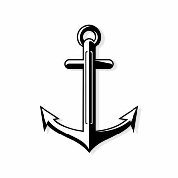 marine ship anchor logo illustration
