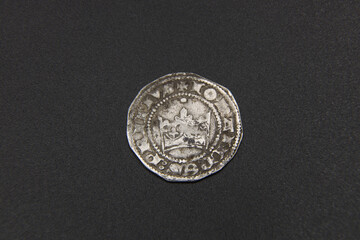 Medieval silver coin of Europe