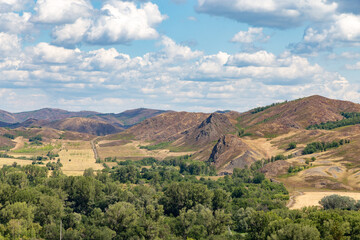 Naklejka premium Shaitan-Tau nature reserve (oak forest). Orenburg region, Southern Urals, Russia
