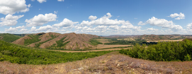 Shaitan-Tau nature reserve (oak forest). Orenburg region, Southern Urals, Russia.