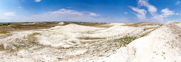 Chalk mountains (Pokrovsky mountains), Orenburg region, Southern Urals, Russia