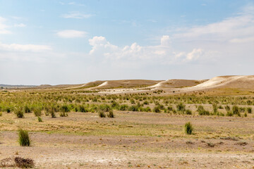 Fototapeta premium Chalk mountains (Pokrovsky mountains), Orenburg region, Southern Urals, Russia