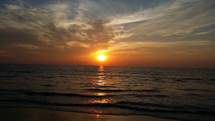 Best sunset in Goa, Sundown on the Goa beach - obrazy, fototapety, plakaty